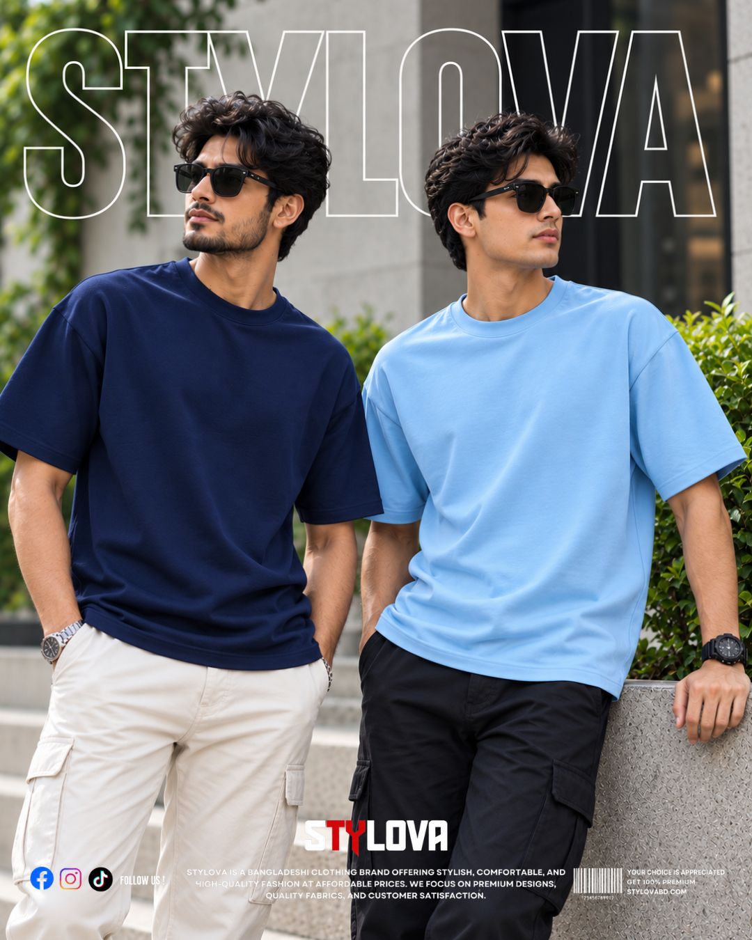 2 Pics Premium Navi blue & Sky Blue